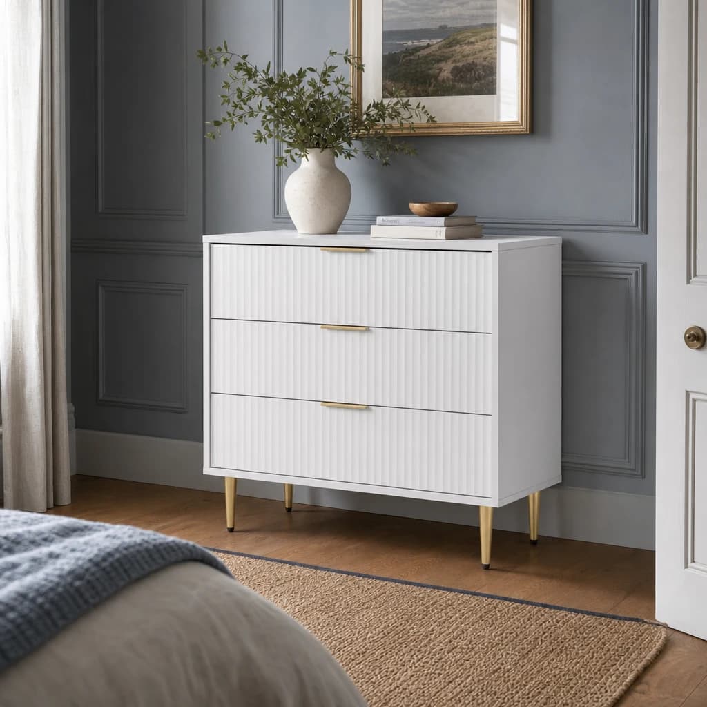 Zara 3 Drawer Fluted Chest