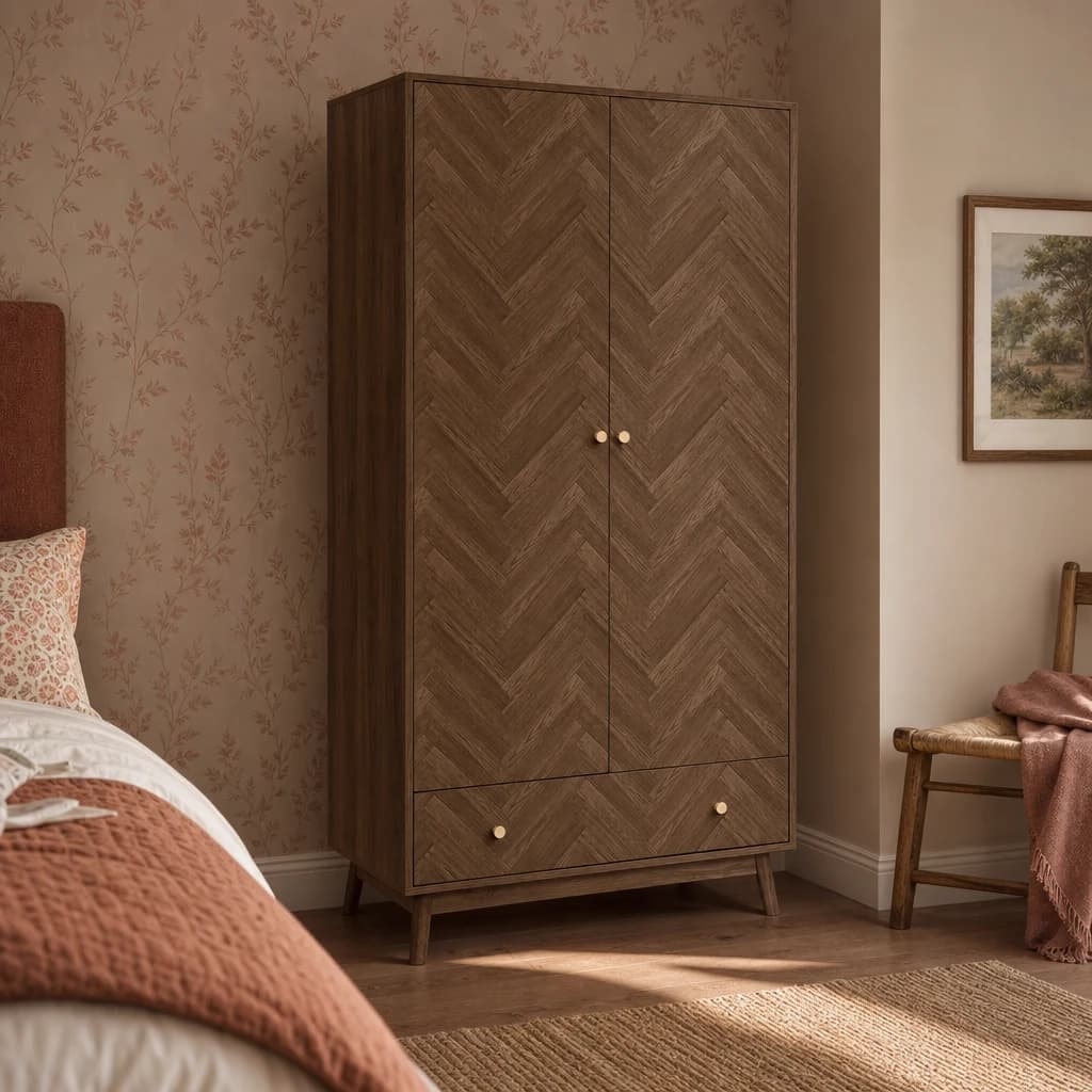 Herringford 2 Door 1 Drawer Wardrobe