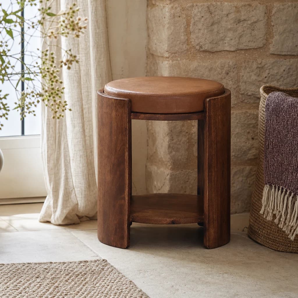 Savoy Leather Stool