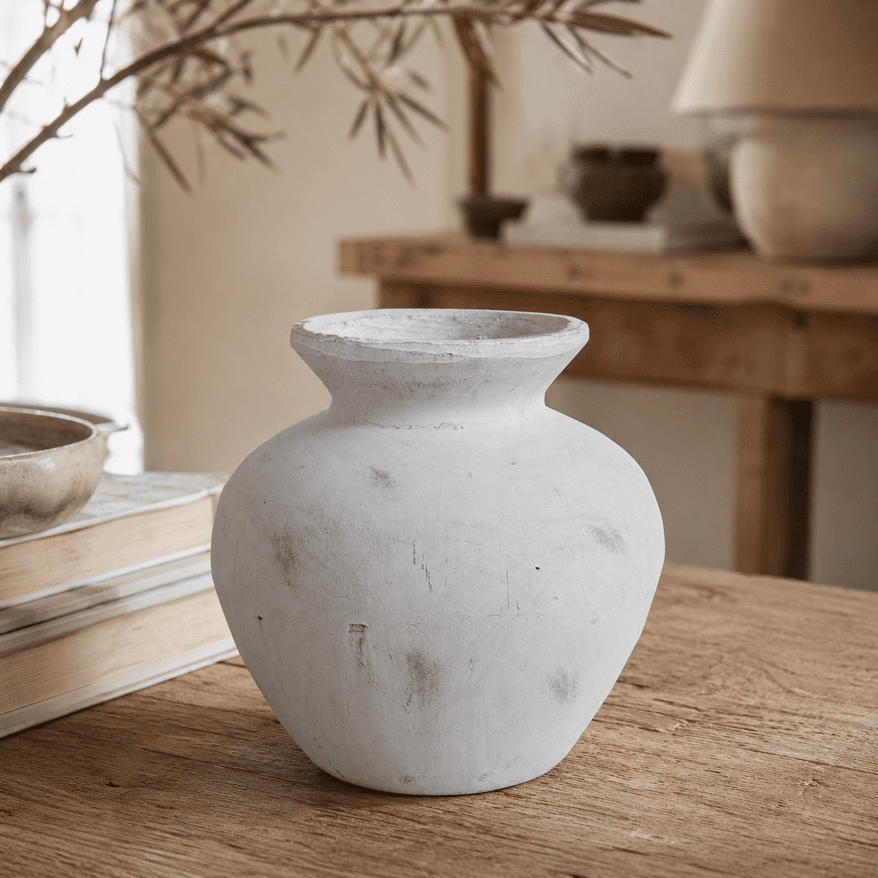 Darcy Antique White Vase