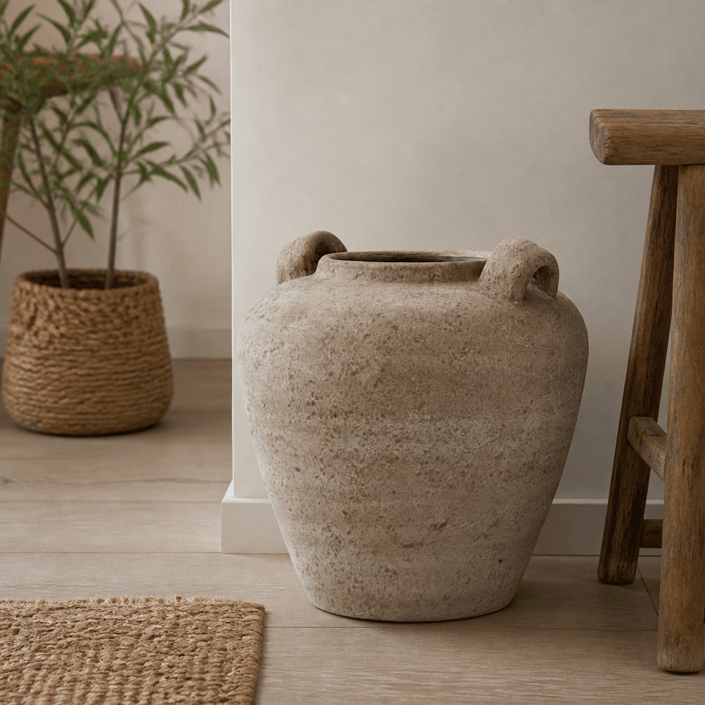 Terra Large Urn Vase With Handles