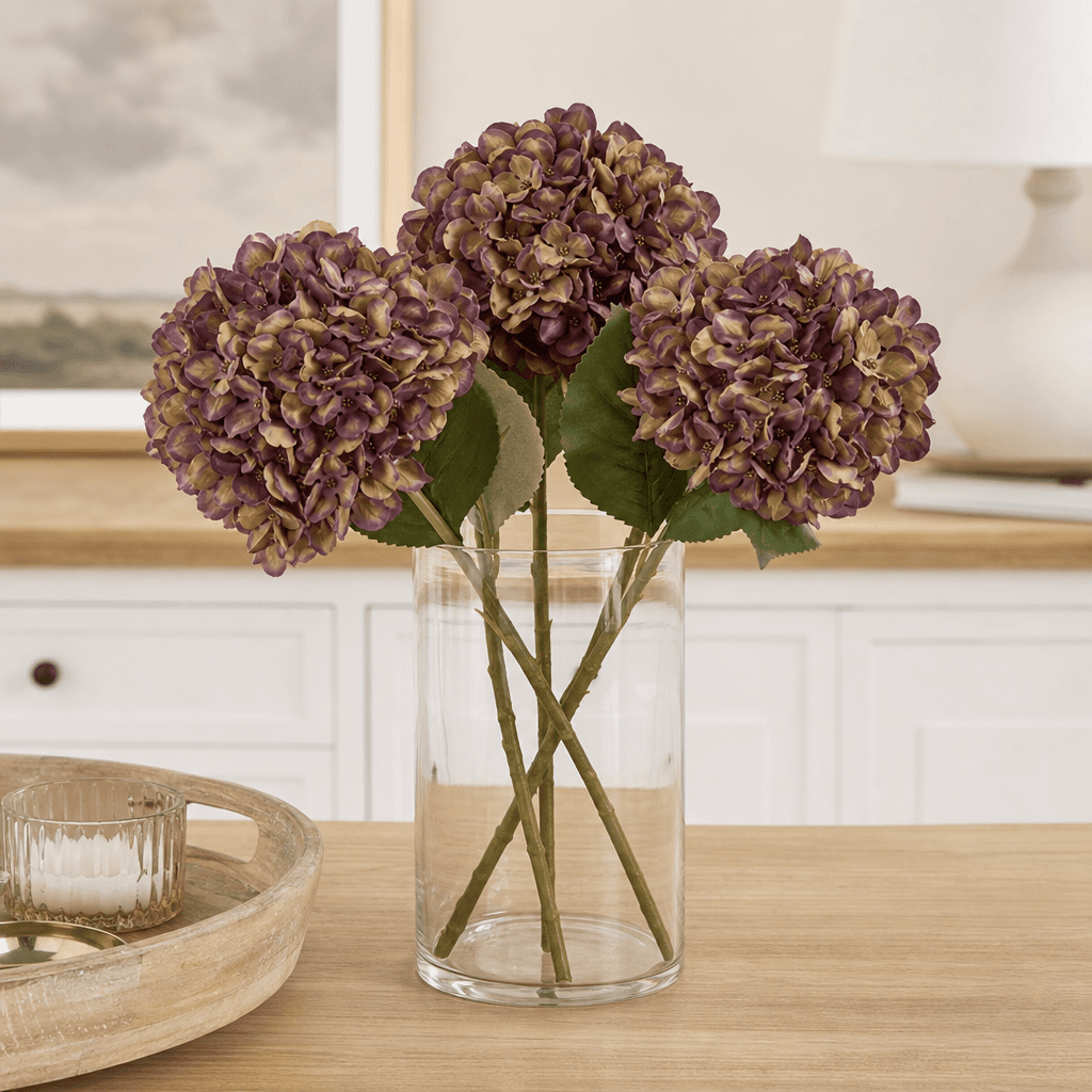 Autumn Burgundy Hydrangea — Pack of 3