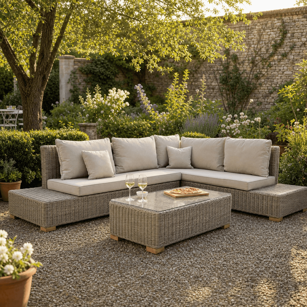 Capri Collection Outdoor Large Corner And Coffee Table Set