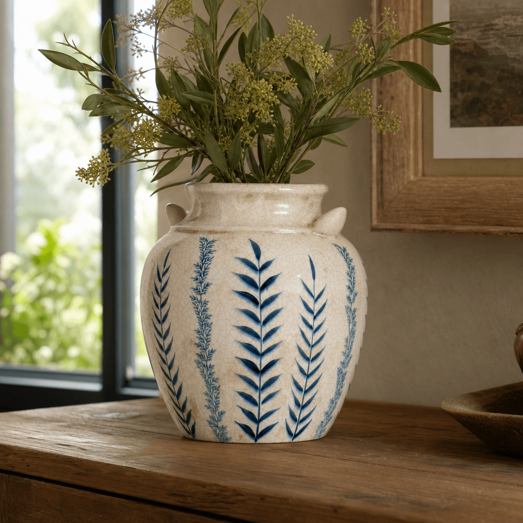 Blue Flora Amphora Vase - Vases, photo 1 of 6