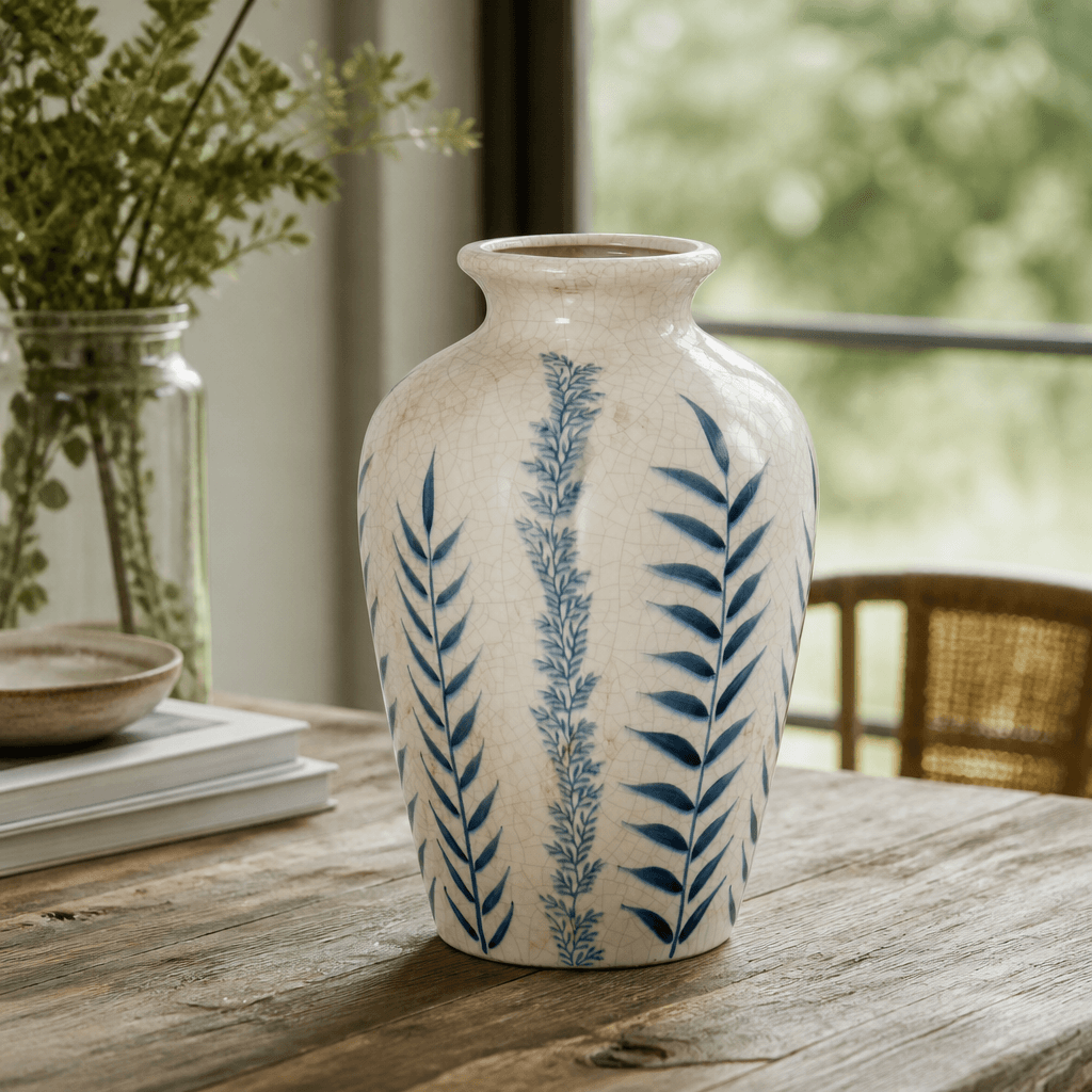 Classic Blue Flora Juniper Vase - Vases, photo 1 of 6
