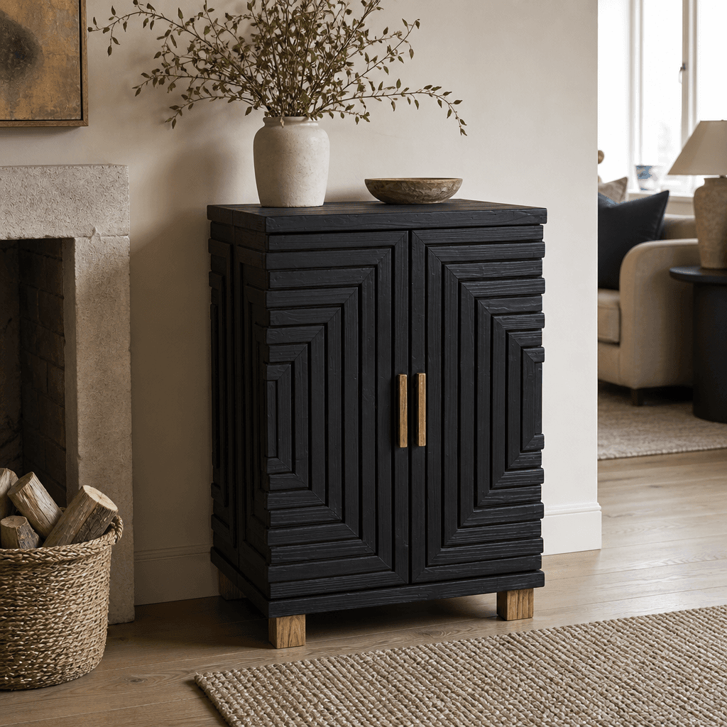 Lennox Black 2 Door Side Cupboard