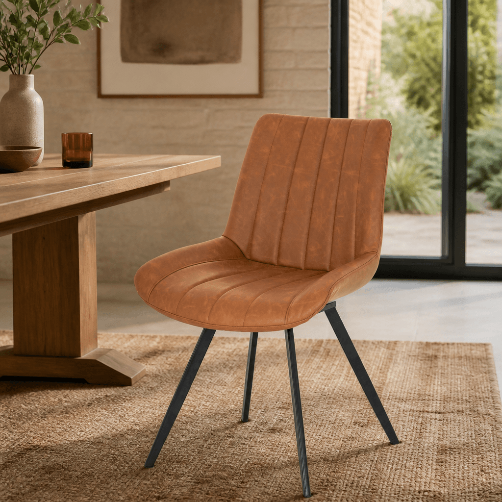 Malmo Tan Swivel Dining Chair