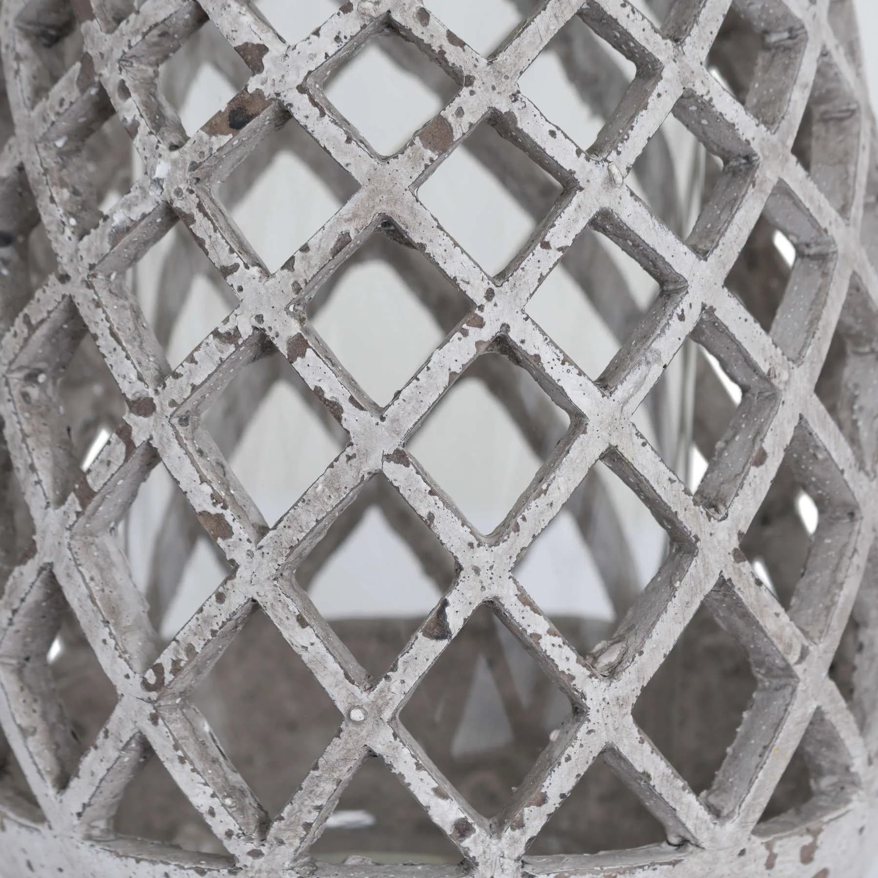 Large Conical Ceramic Lattice Hurricane Lantern - Lanterns, photo 2 of 4