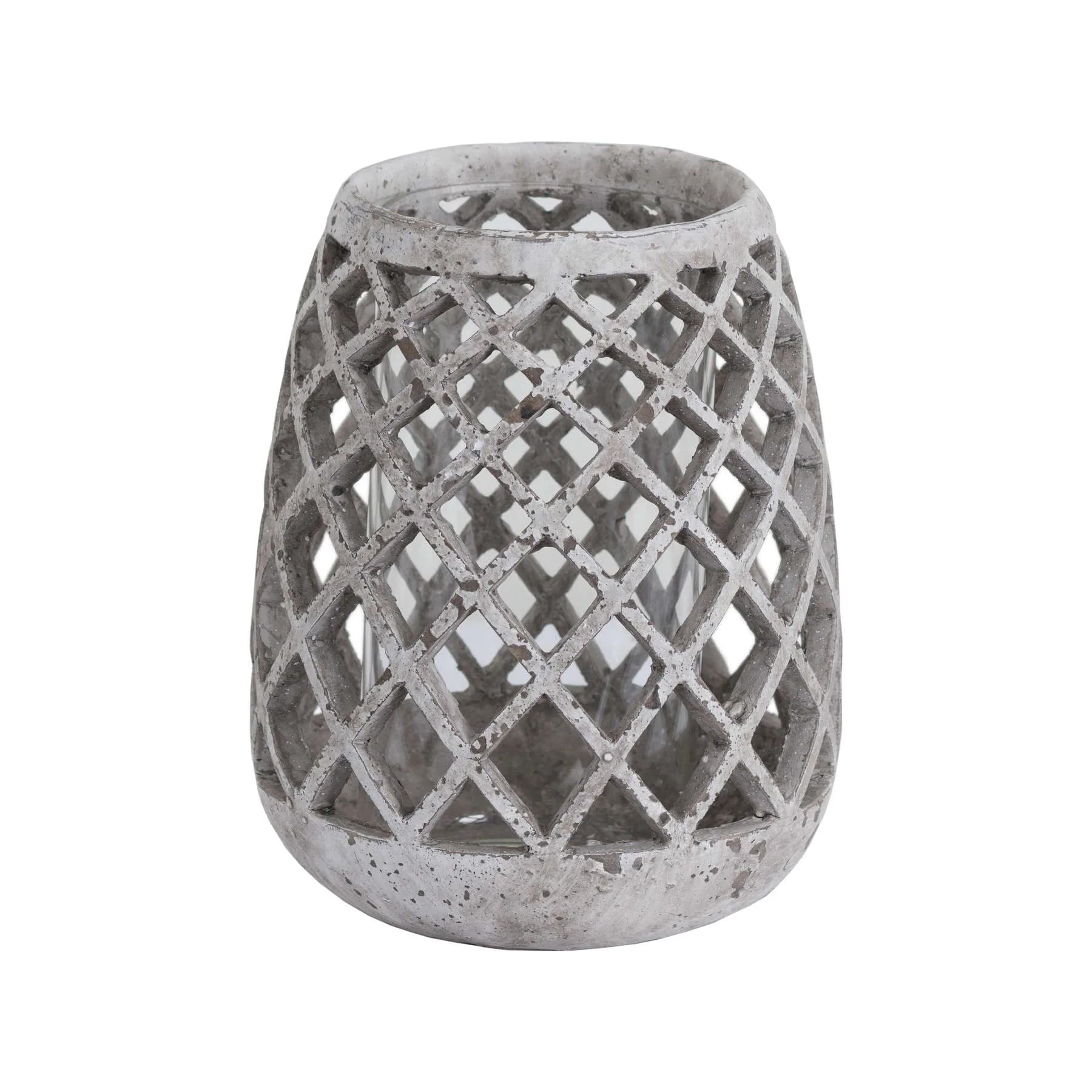 Large Conical Ceramic Lattice Hurricane Lantern - Lanterns, photo 3 of 4