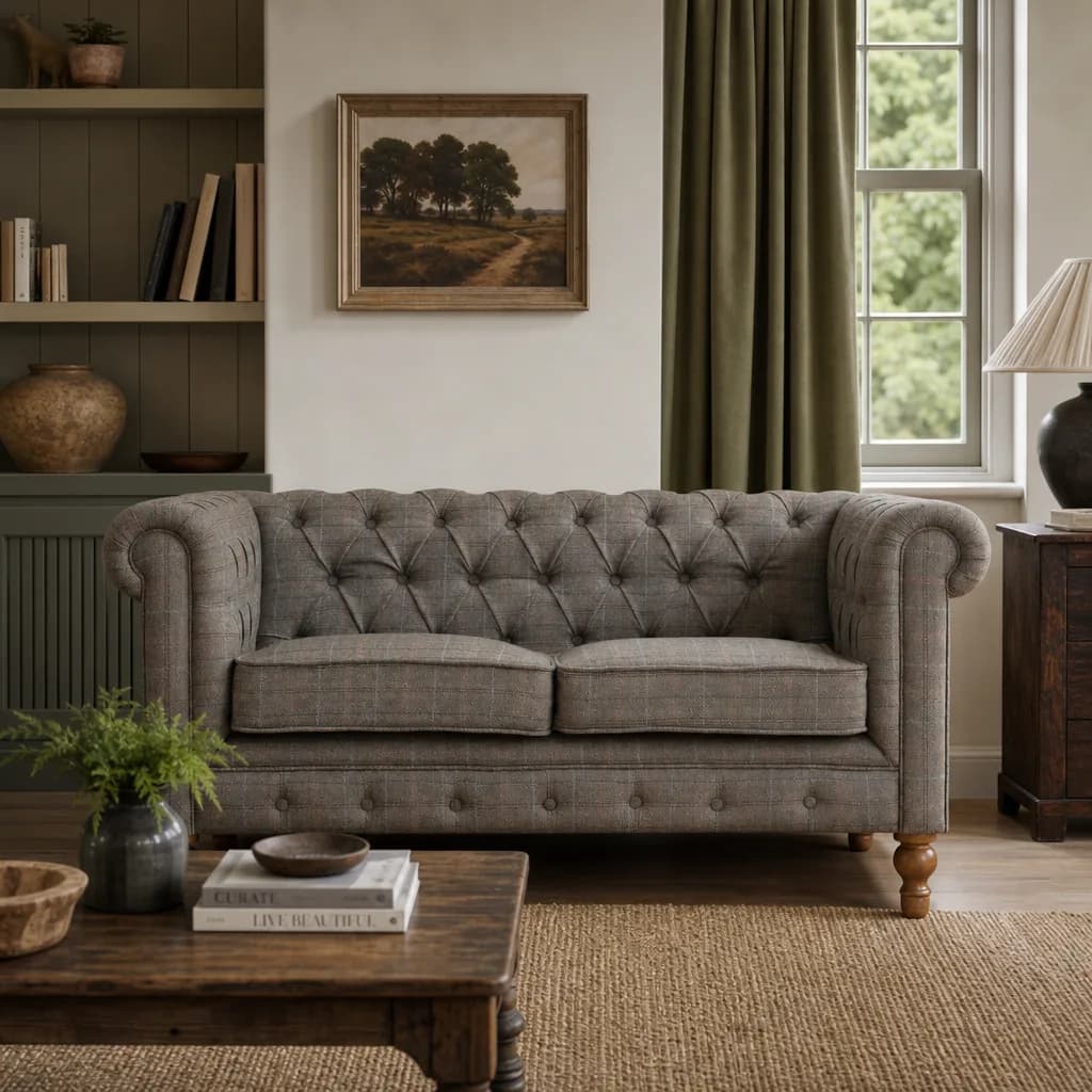 Multi Tweed 2 Seat Chesterfield