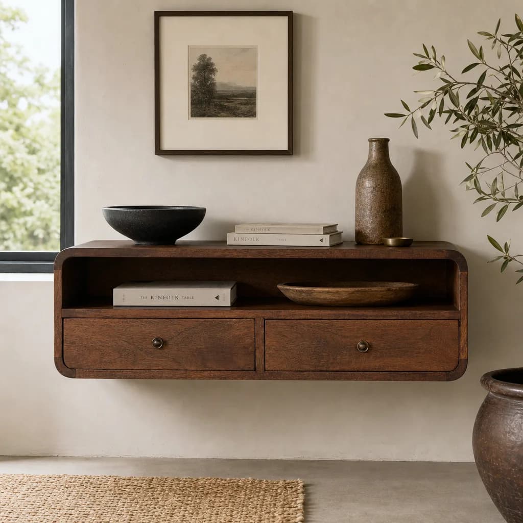 Floating Chestnut Open Console