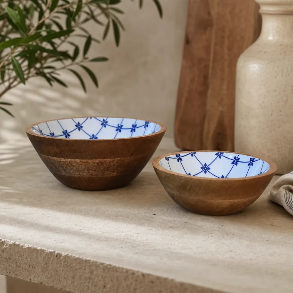 Blue and White Bowl Set of 2