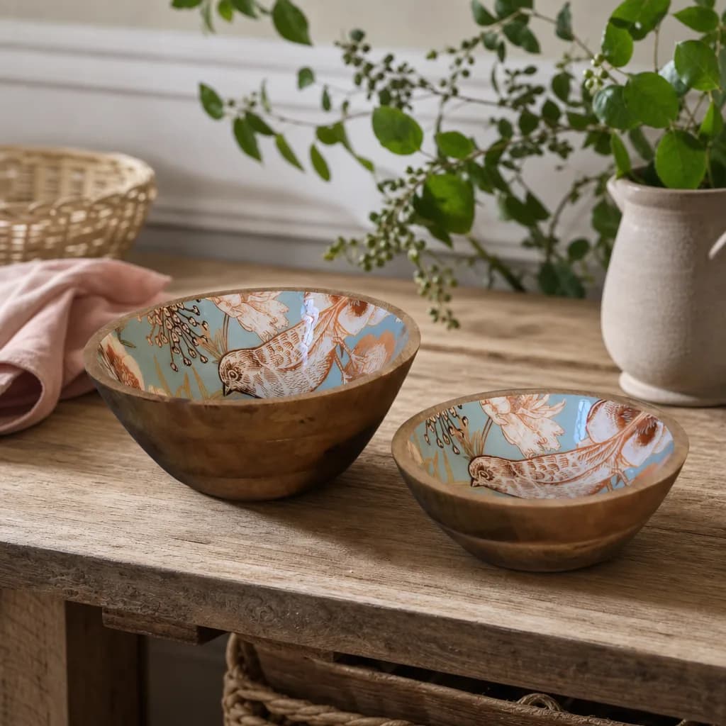 Floral Bird Bowl Set of 2 - Decorative, photo 1 of 7