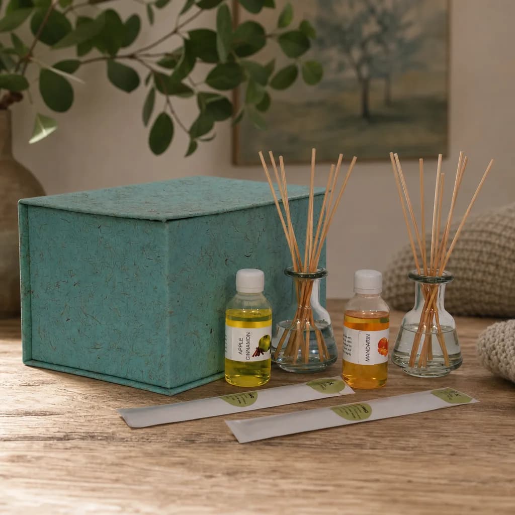 Adira Glass Bottle Diffuser Set (Mandarin & Apple Cinnamon) - Decorative, photo 1 of 7