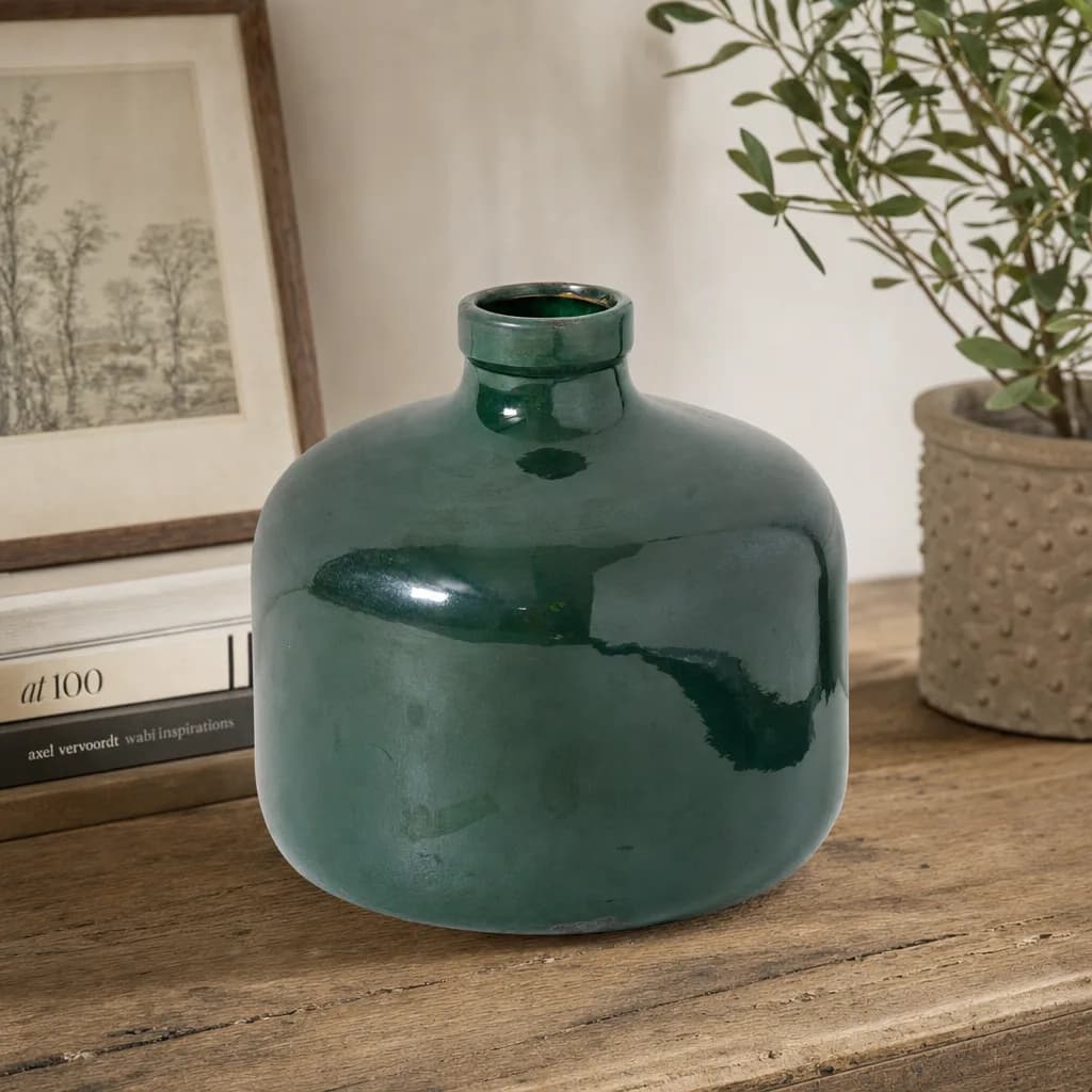 Garda Emerald Glazed Eve Vase - Vases, photo 1 of 4