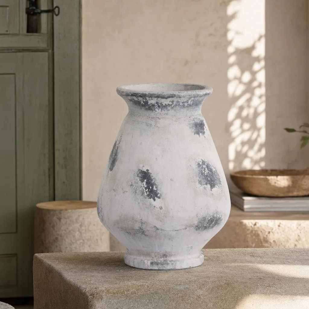 Naxos Large Antique White Vase