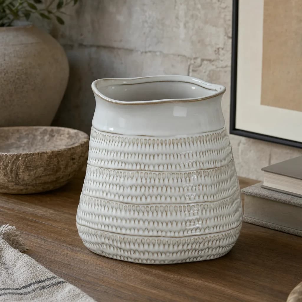 Tava Wide Hewn Vase - Vases, photo 1 of 6