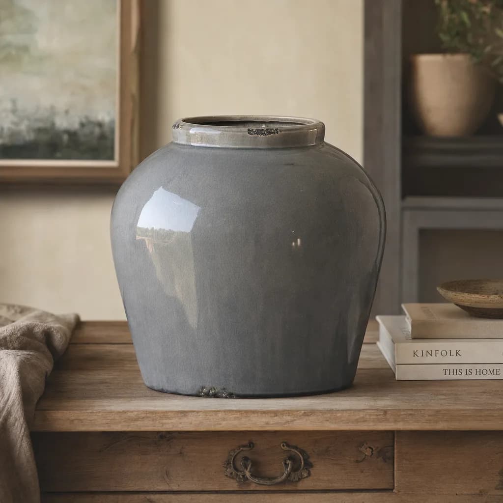 Garda Grey Glazed Juniper Vase - Vases, photo 1 of 3