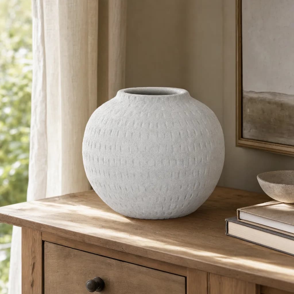Ashen Large Round Vase - Vases, photo 1 of 6
