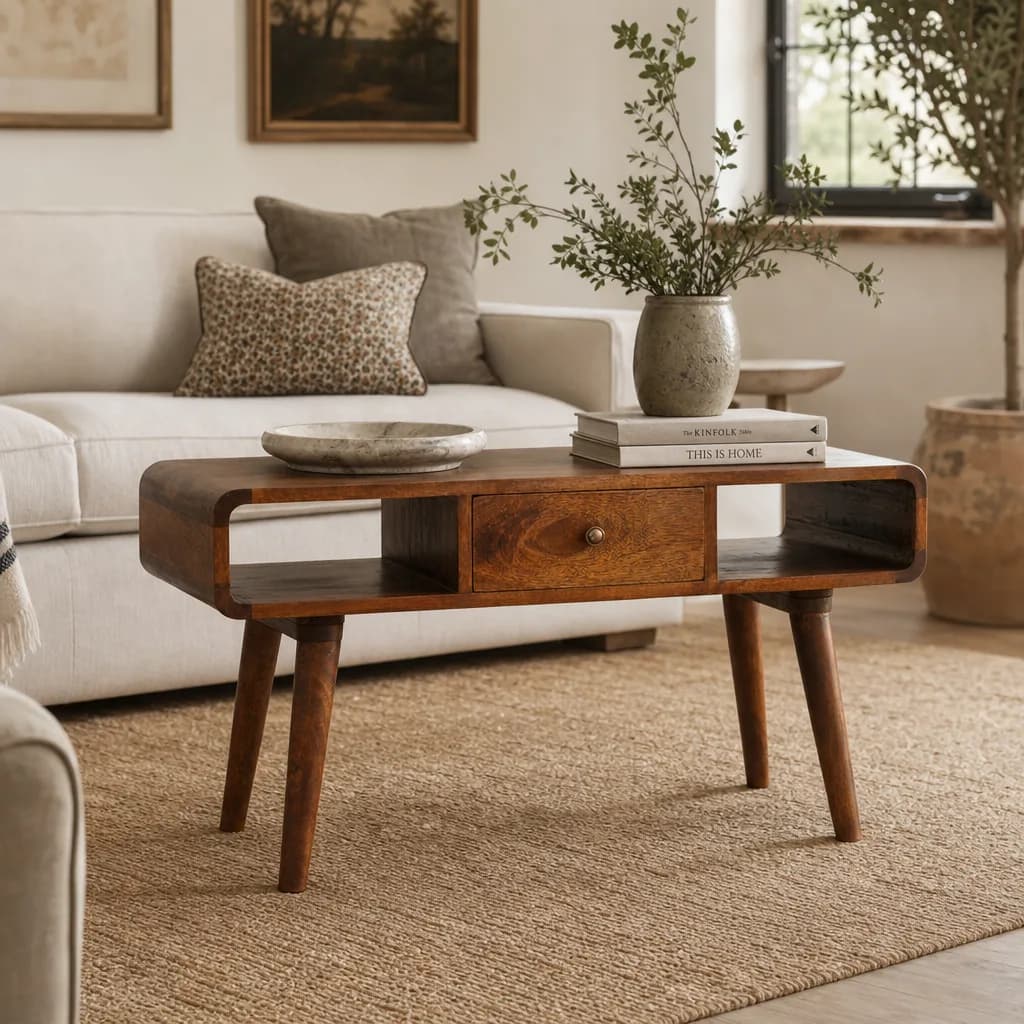 Curved Chestnut Coffee Table