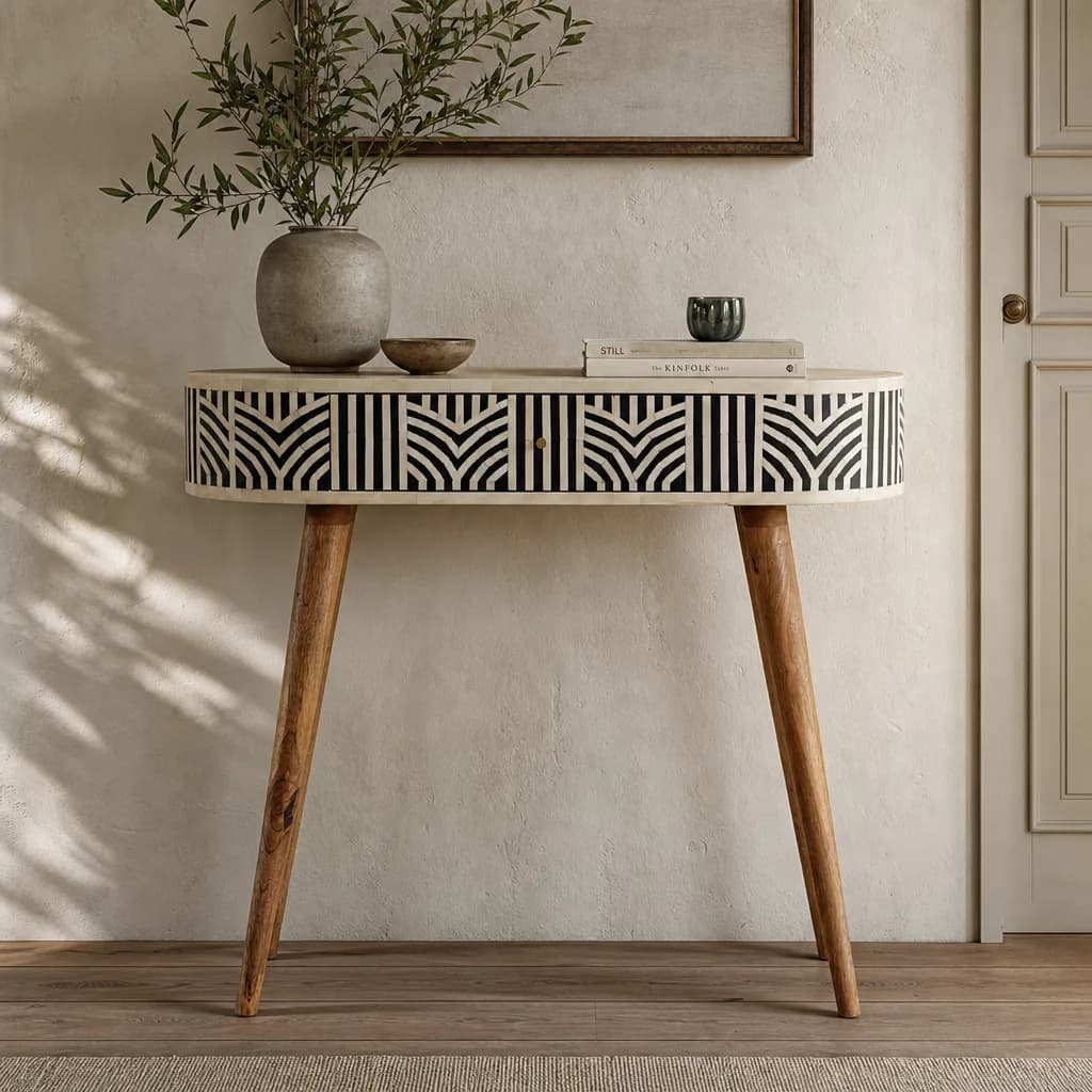 Edessa Bone Inlay Console Table