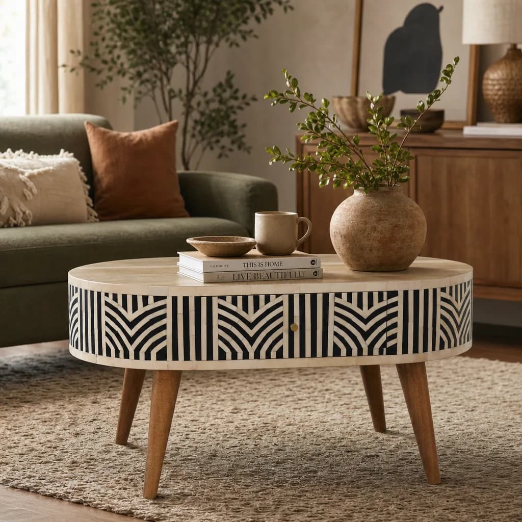 Edessa Bone Inlay Coffee Table