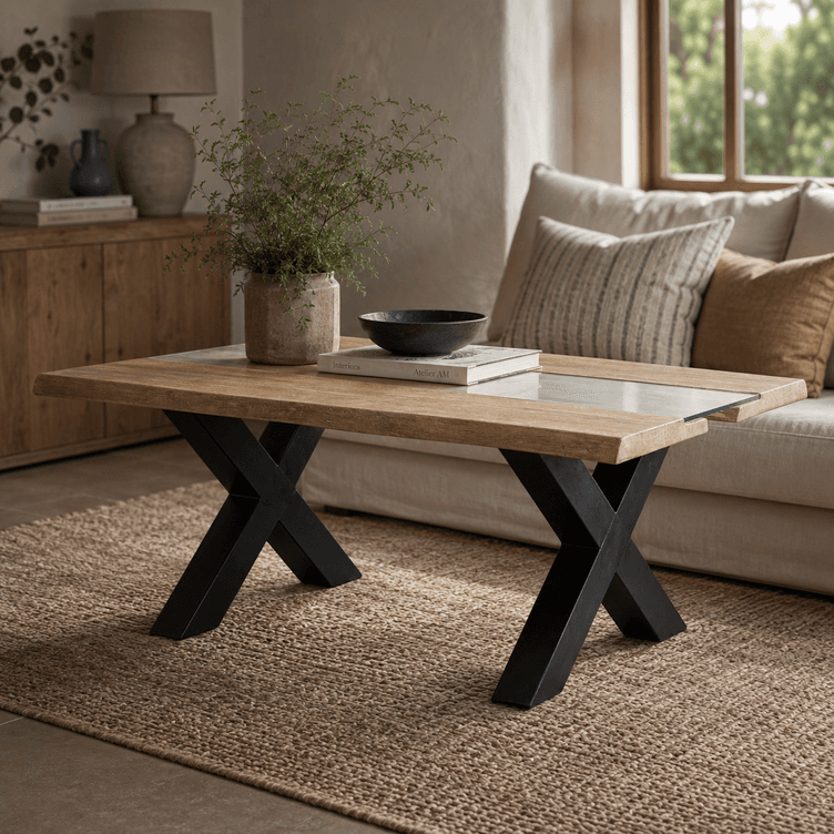 Live Edge Collection Light Acacia River Coffee Table