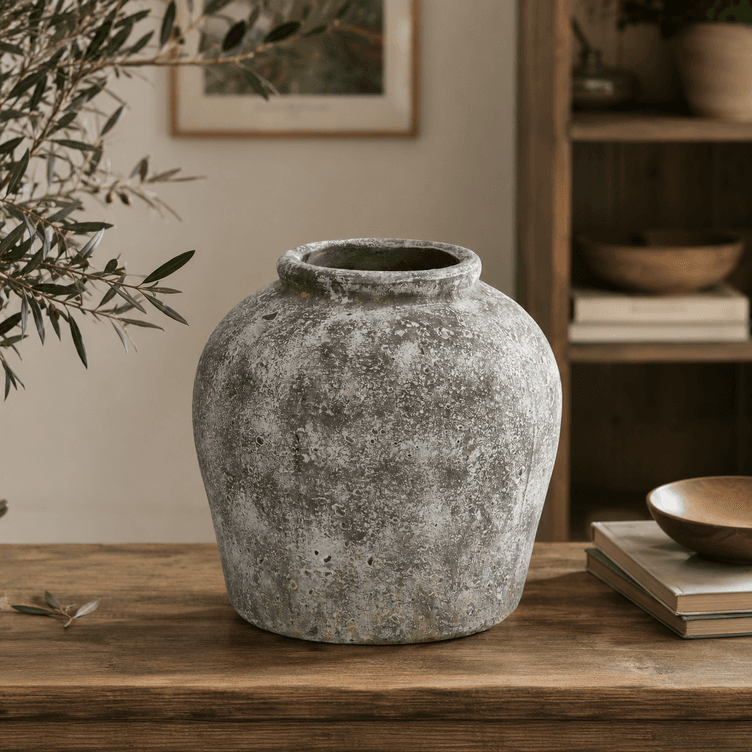 Aged Stone Ceramic Vase