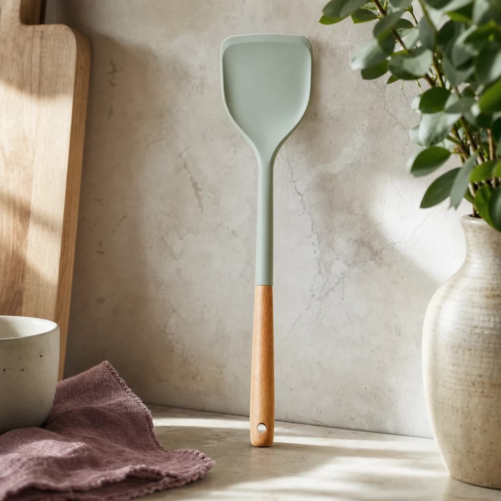 Nova Sage Green Silicone Head Turner With Round Wood Handle - Accessories, photo 1 of 2