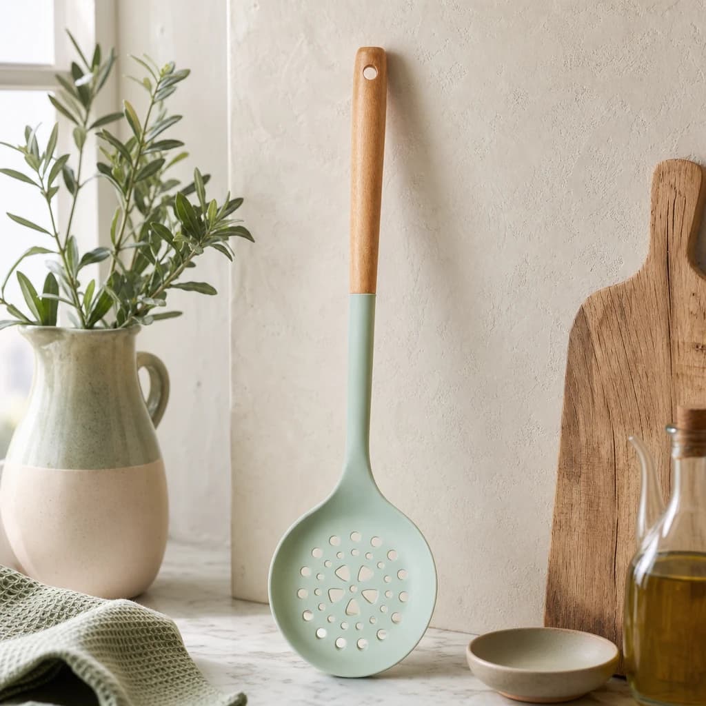 Nova Sage Green Silicone Head Skimmer With Round Wood Handle - Accessories, photo 1 of 2