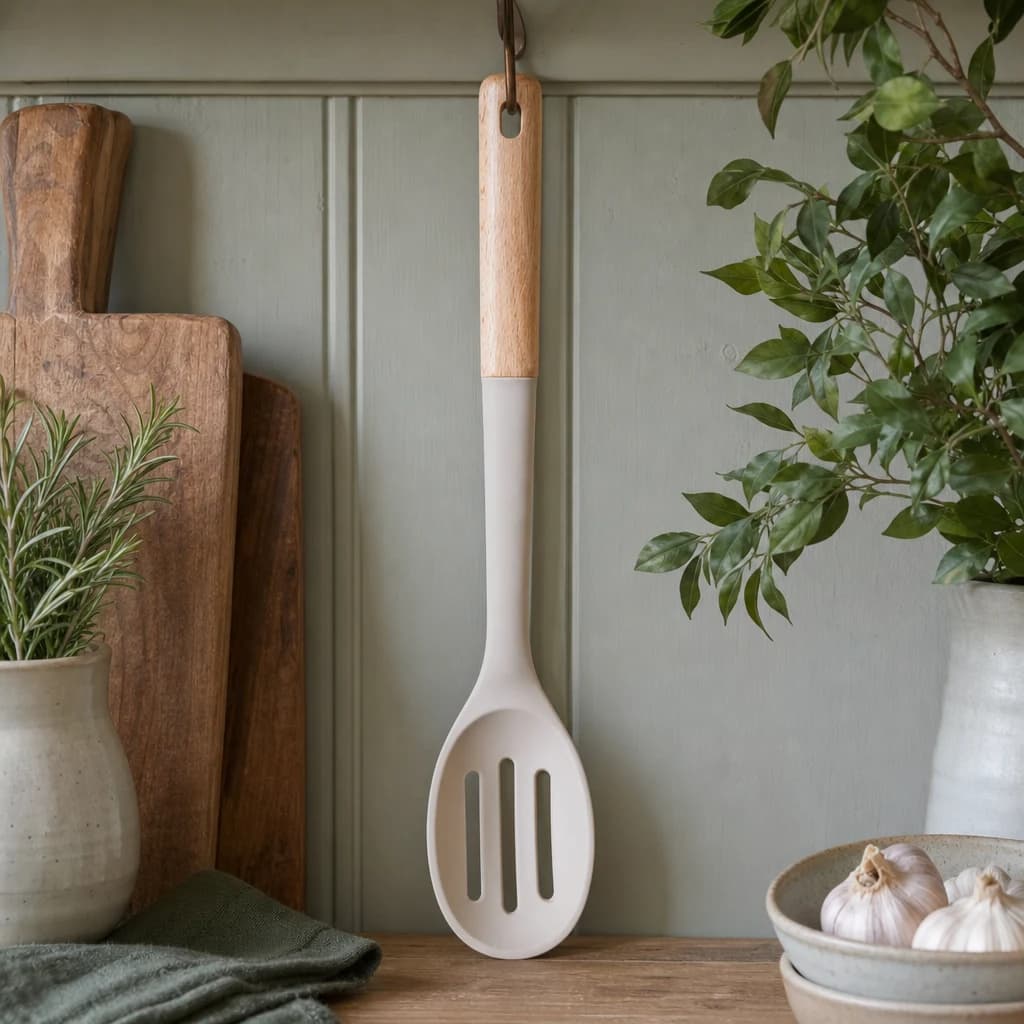 Nova Stone Grey Silicone Head Slotted Spoon - Accessories, photo 1 of 2