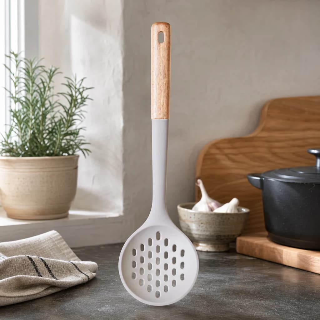 Nova Stone Grey Silicone Head Skimmer With Flat/Round Wood Handle - Accessories, photo 1 of 2