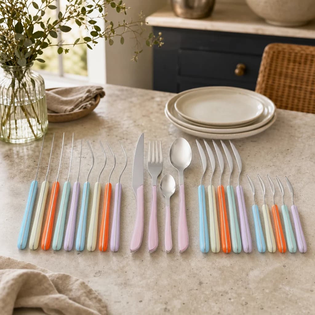 Zuma 24 Piece Multi Pastel Coloured Cutlery - Tables, photo 1 of 6