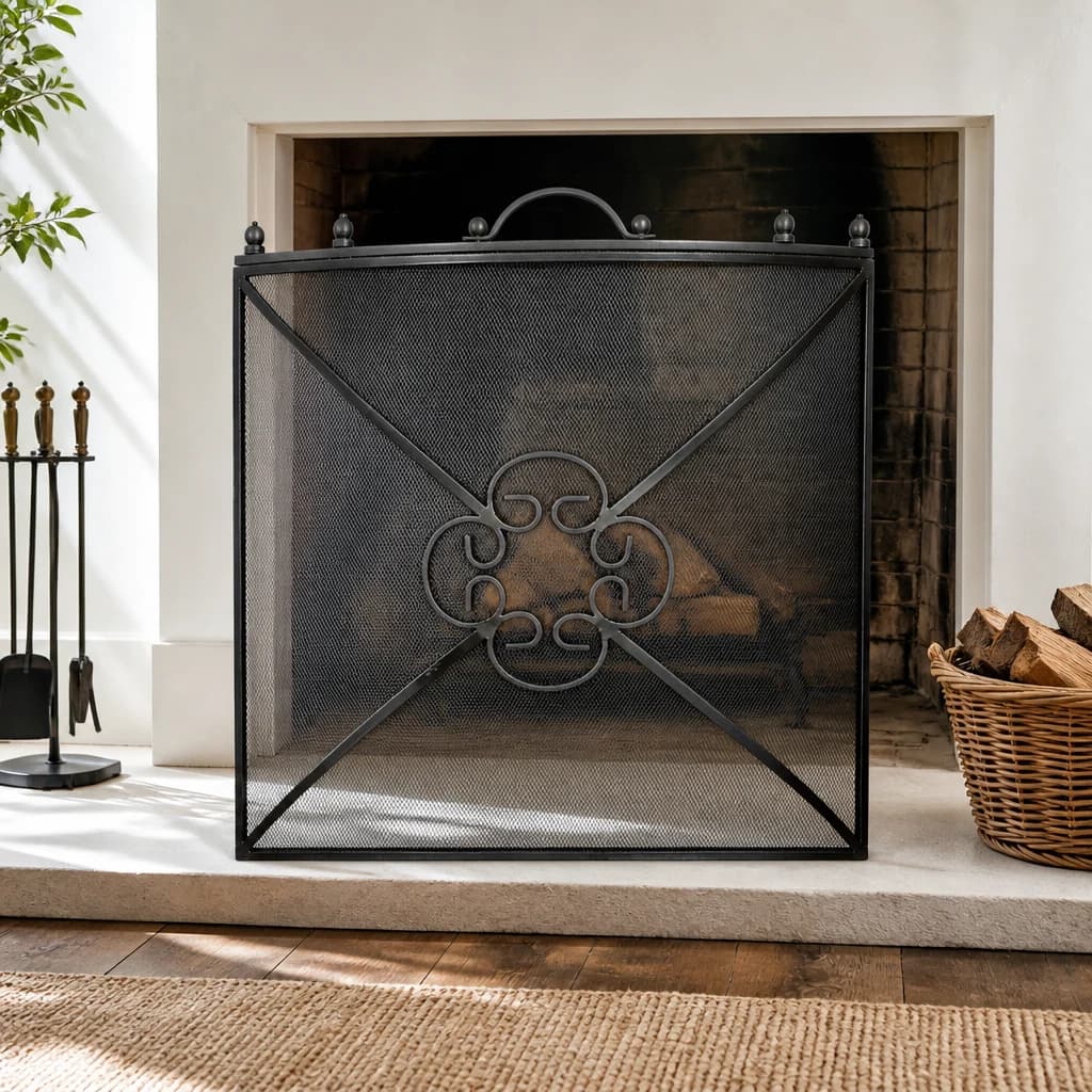 Mesh Fireguard in Antique Pewter Effect Finish
