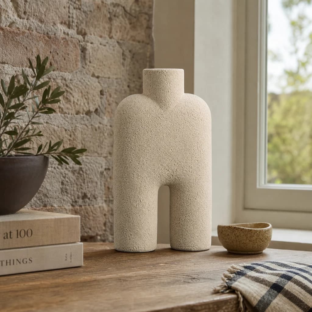 Broc Sandstone Effect Sculptured Large Vase - Vases, photo 1 of 8