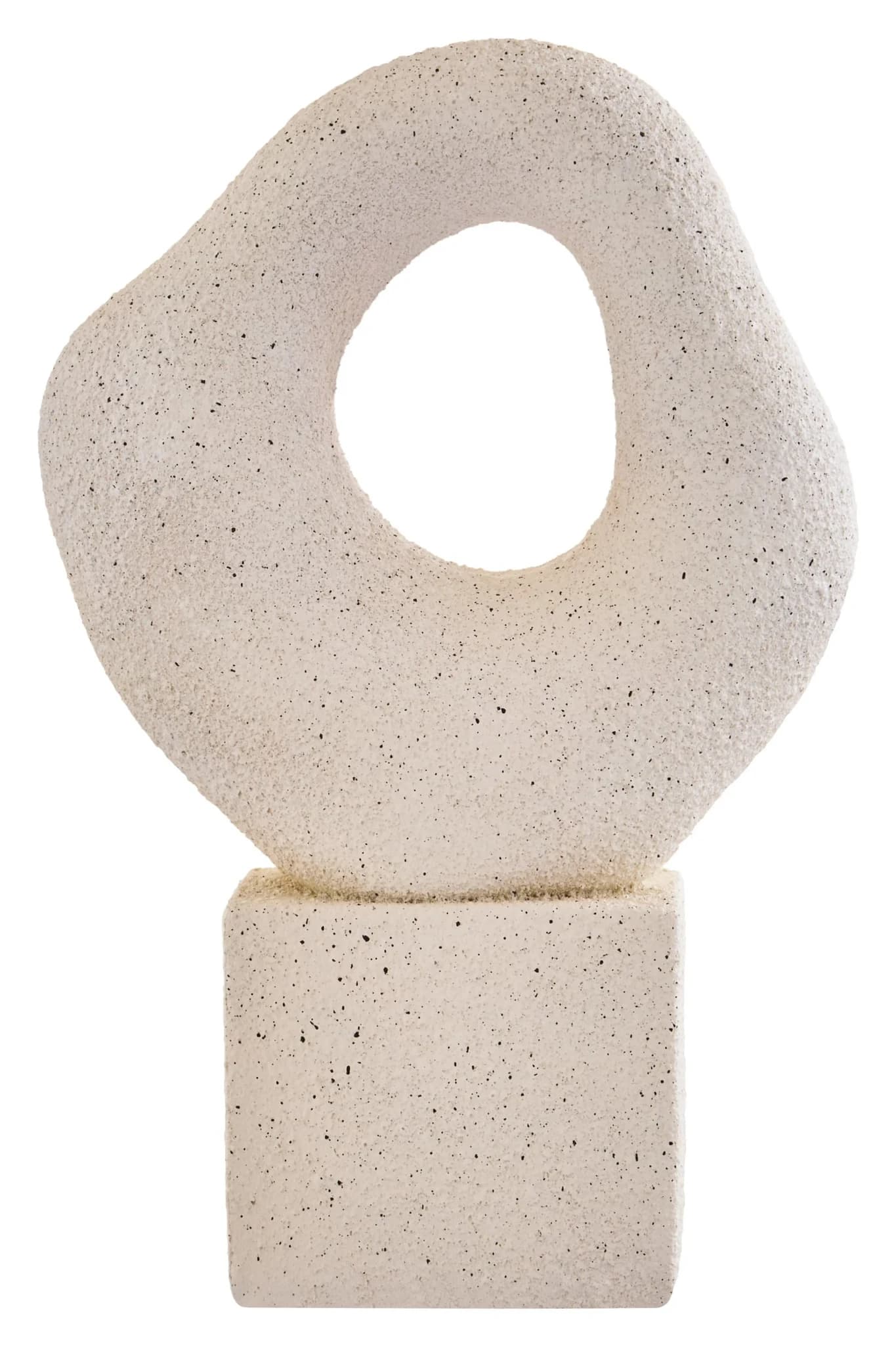 Broc Cream Textured Abstract Loop Sculpture On Pedestal - Decorative, photo 6 of 8