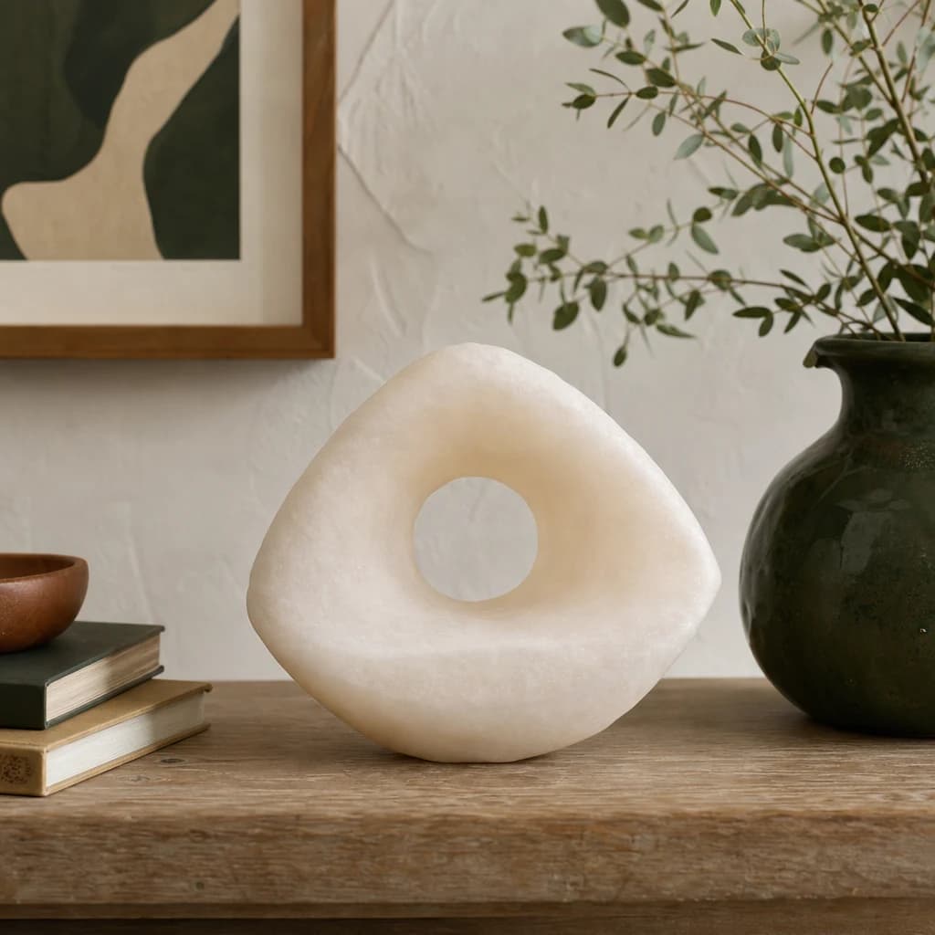 Broc Cream Textured Geometric Sculpture - Decorative, photo 1 of 8