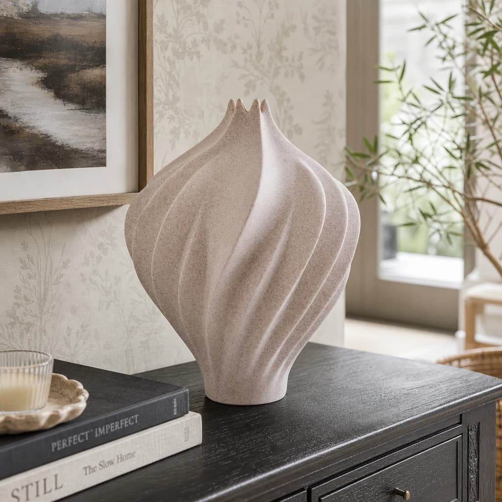 Broc Sandstone Effect Small Organic Vase - Vases, photo 1 of 8