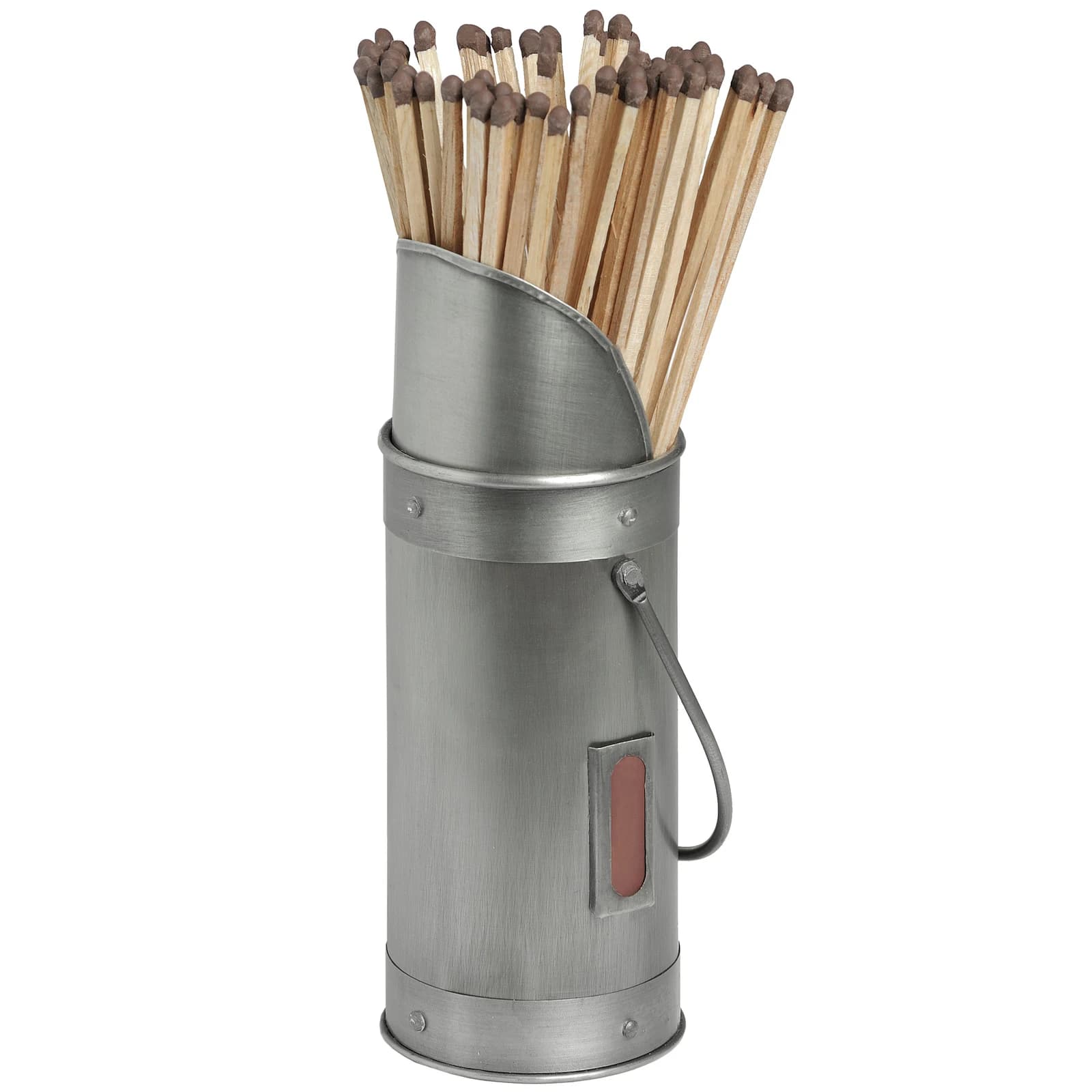 Antique Pewter Match Holder With 60 Matches - Decorative, photo 2 of 3