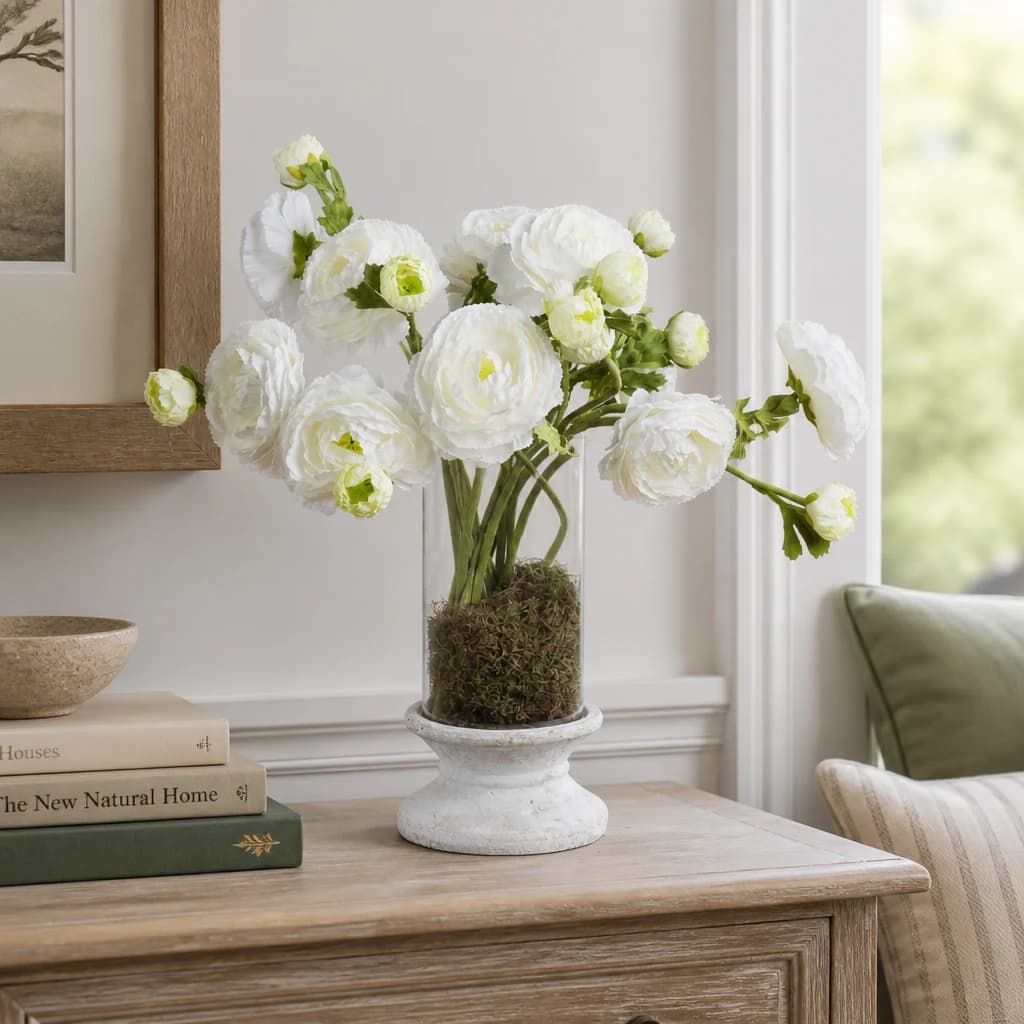 White Ranunculus Spray — Pack of 5 - Artificial plants & flowers, photo 1 of 5