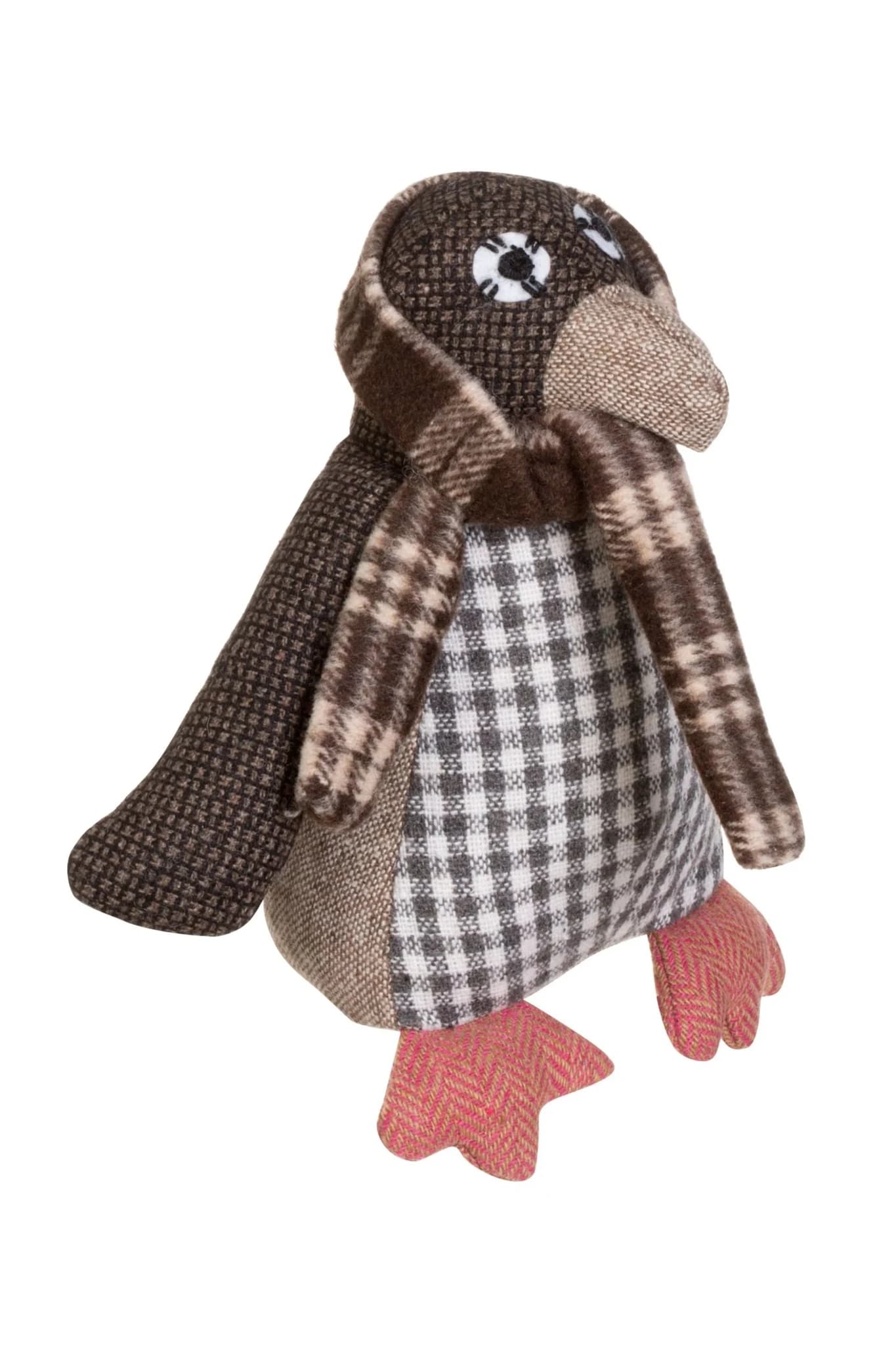 Bute Large Brown Check Penguin Door Stop - Decorative, photo 2 of 2