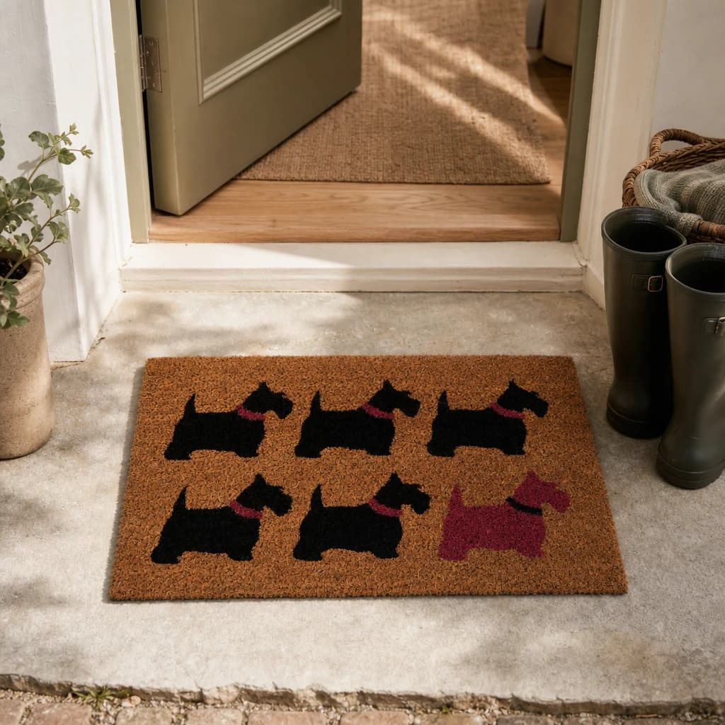 Filta Scottie Dog Coir Doormat - Decorative, photo 1 of 4