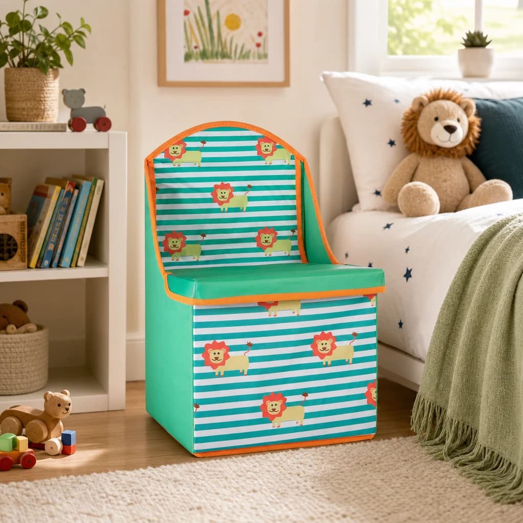 Kinderbox Children's Lion Design Storage Seat - Decorative, photo 1 of 2