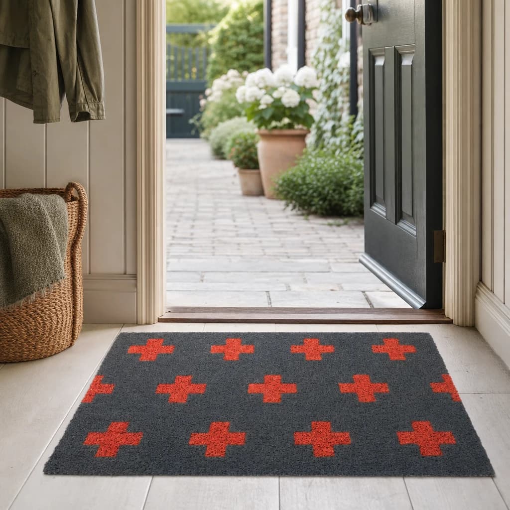 Coir Neon Crosses Doormat - Decorative, photo 1 of 2