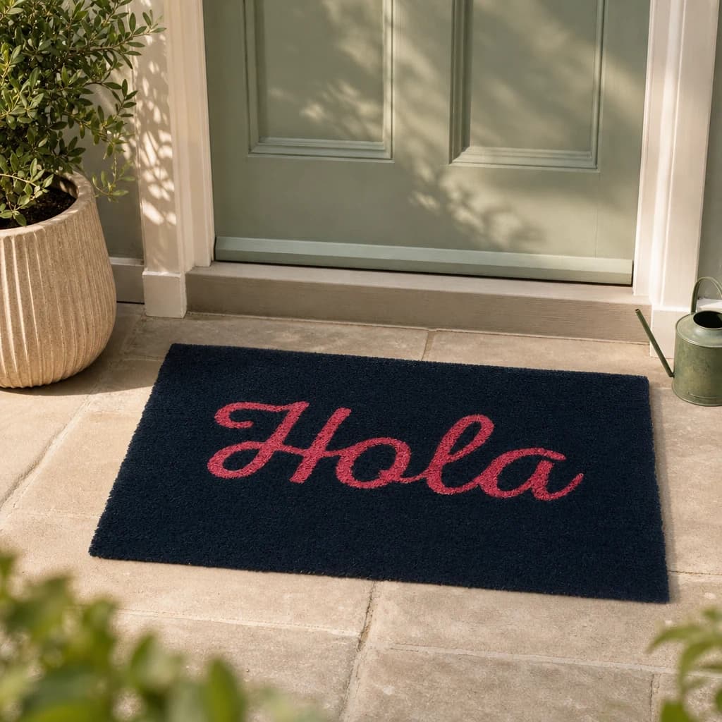 Neon Hola Coir Doormat - Decorative, photo 1 of 4