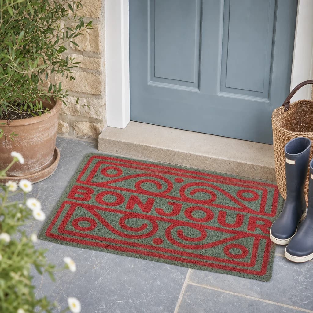 Neon Bonjour Coir Doormat - Decorative, photo 1 of 2