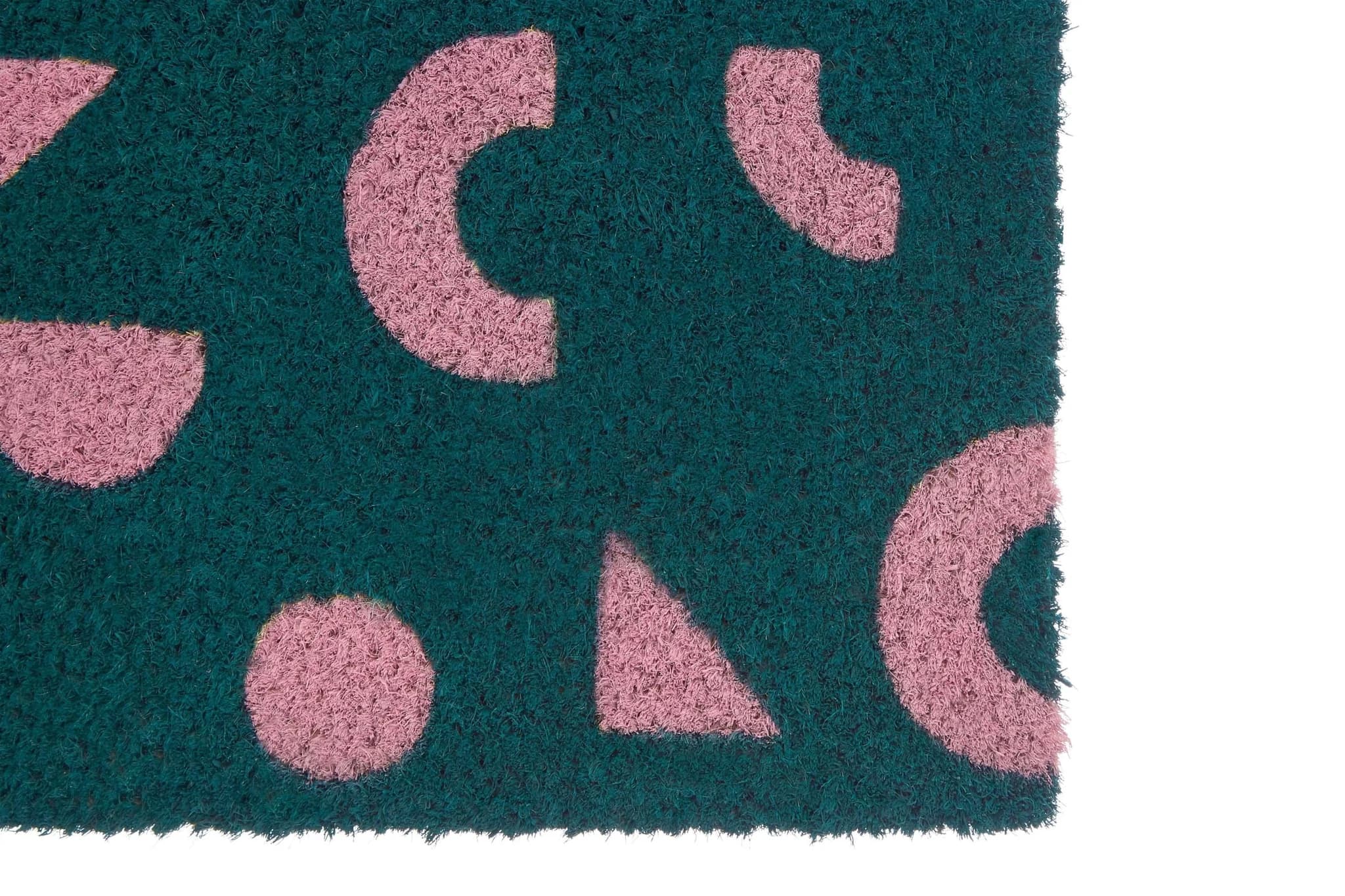 Shapes Green Coir Doormat - Decorative, photo 3 of 3