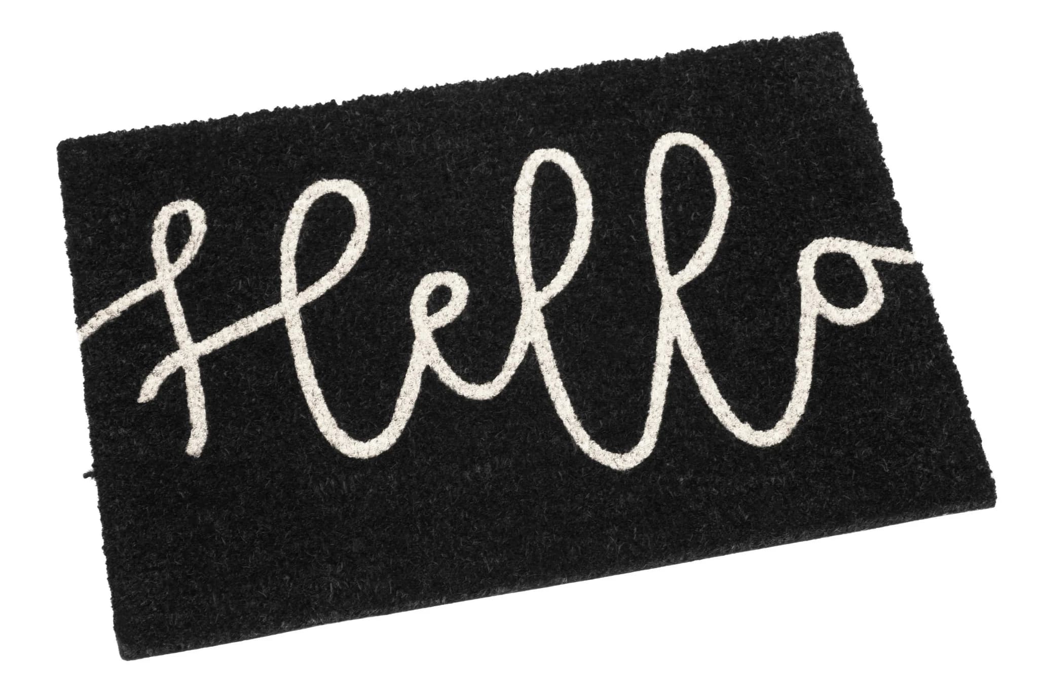 Filta Hello Black Coir Doormat - Decorative, photo 4 of 7