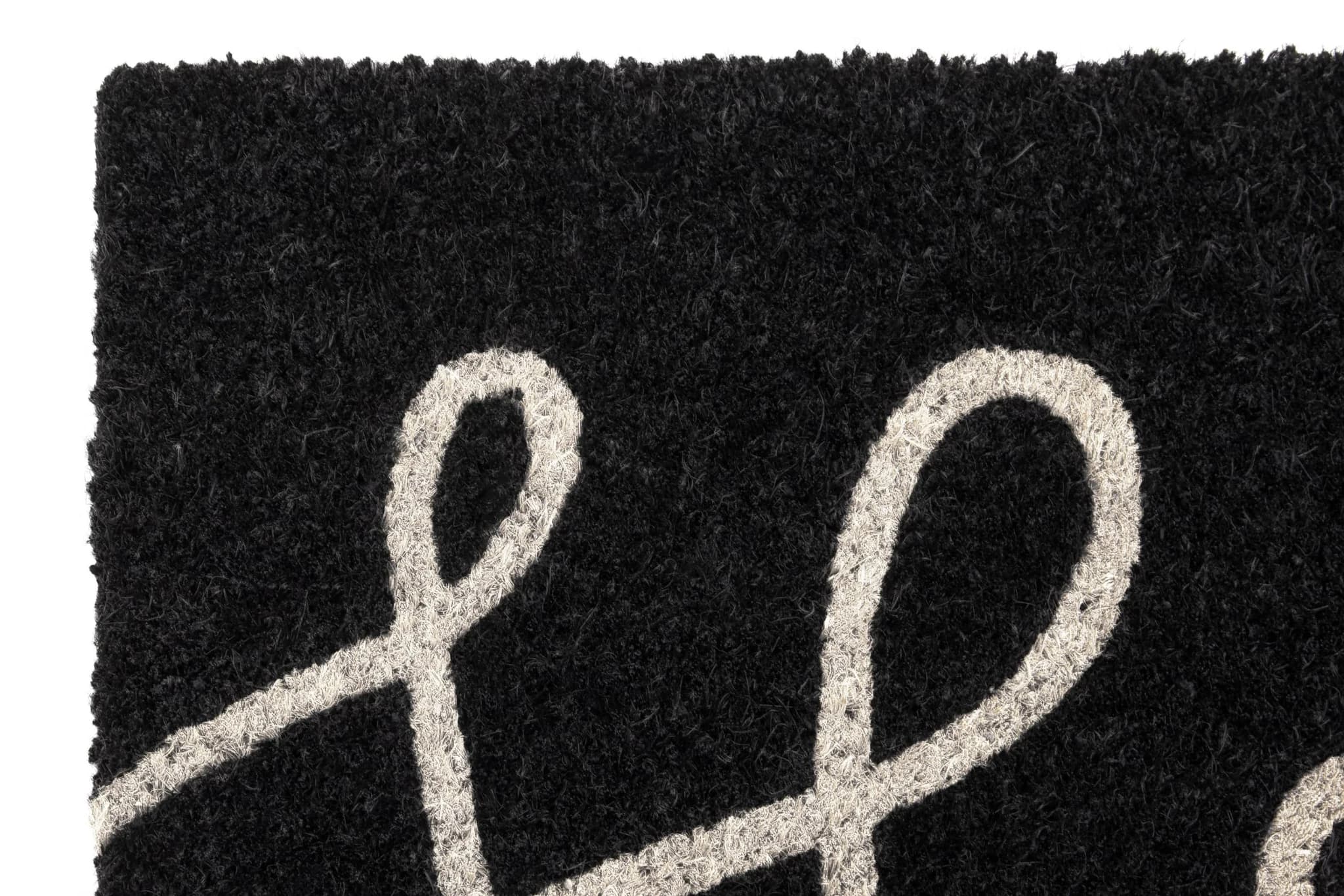 Filta Hello Black Coir Doormat - Decorative, photo 7 of 7