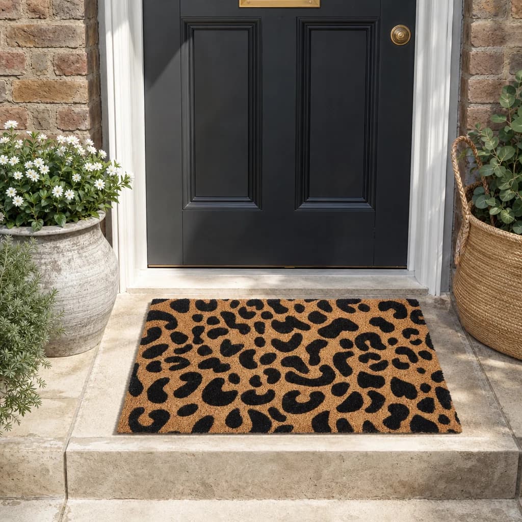 Leopard Print Coir Doormat - Decorative, photo 1 of 3